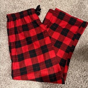 Red and Black Plaid Pajama Pants
